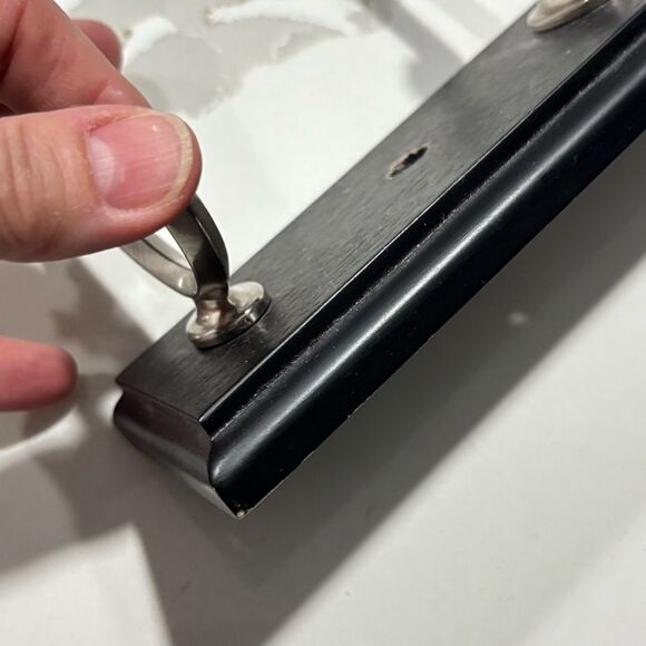 Black Decorative Scroll Die-cast Zinc Metal Silver 3-Hook Wall Hooks Fiberboard - Picture 5 of 10